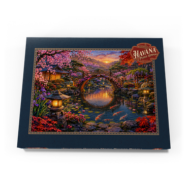 Darstellung des Puzzle Motivs Japanese Garden Moon Bridge Bloom 200 Puzzle Schachtel Ansicht3