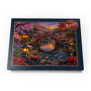 Darstellung des Puzzle Motivs Japanese Garden Moon Bridge Bloom 500 Puzzle Schachtel Ansicht3