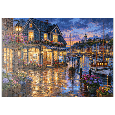Darstellung des Puzzle Motivs puzzleplate Harbor Gallery Rainy Evening 200 Puzzle