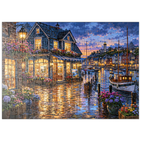 Darstellung des Puzzle Motivs Harbor Gallery – Regnerischer Abend - Puzzleteile: 200