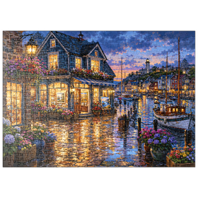 Darstellung des Puzzle Motivs Harbor Gallery – Regnerischer Abend - Puzzleteile: 500