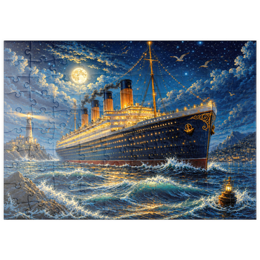 Darstellung des Puzzle Motivs puzzleplate Grand Ocean Liner Night Voyage 100 Puzzle