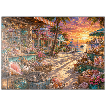 Darstellung des Puzzle Motivs puzzleplate Florida Shell Market Sunset 100 Puzzle