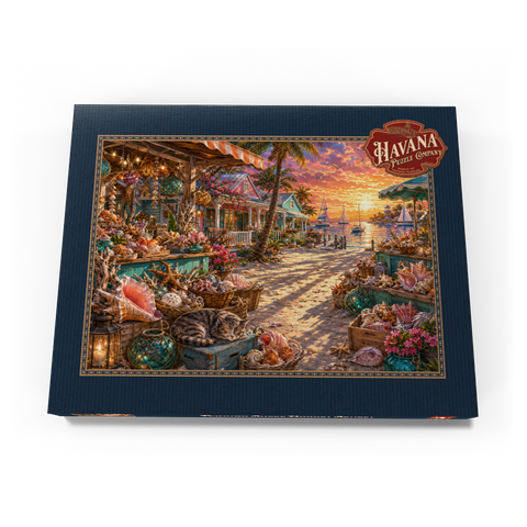 Darstellung des Puzzle Motivs Sonnenuntergang am Muschelmarkt in Florida Florida Shell Market Sunset 200 Puzzle Schachtel Ansicht3
