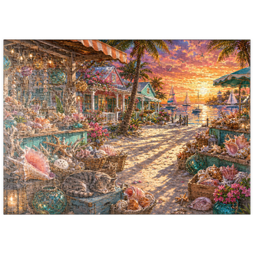 Darstellung des Puzzle Motivs puzzleplate Florida Shell Market Sunset 500 Puzzle