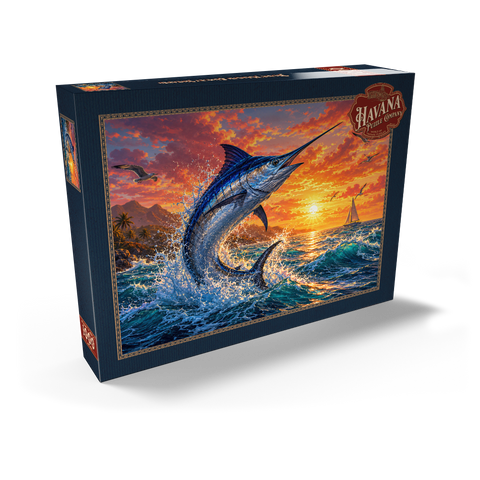Darstellung des Puzzle Motivs Blue Marlin Sunset Breaker Blue Marlin Sunset Breaker 1000 Puzzle Schachtel Ansicht2