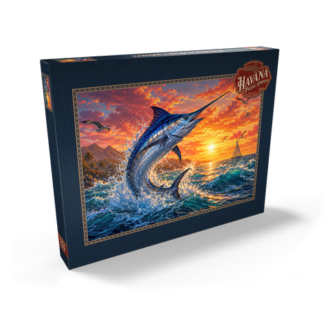 Darstellung des Puzzle Motivs Blue Marlin Sunset Breaker Blue Marlin Sunset Breaker 200 Puzzle Schachtel Ansicht2
