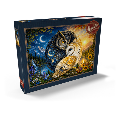 Darstellung des Puzzle Motivs Yin-Yang-Eule-Harmonie Yin Yang Owl Harmony 1000 Puzzle Schachtel Ansicht2