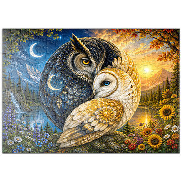 Darstellung des Puzzle Motivs puzzleplate Yin Yang Owl Harmony 200 Puzzle
