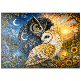 Darstellung des Puzzle Motivs Yin-Yang-Eule-Harmonie - Puzzleteile: 200