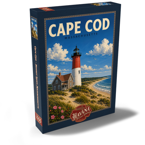 Darstellung des Puzzle Motivs Cape Cod – Nauset Light, Massachusetts Cape Cod – Nauset Light, Massachusetts 1000 Puzzle Schachtel Ansicht2