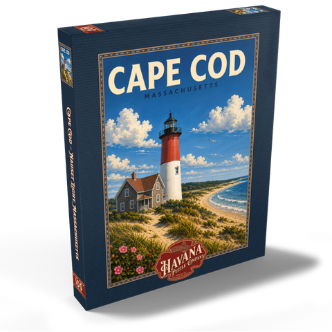 Darstellung des Puzzle Motivs Cape Cod – Nauset Light, Massachusetts Cape Cod – Nauset Light, Massachusetts 100 Puzzle Schachtel Ansicht2