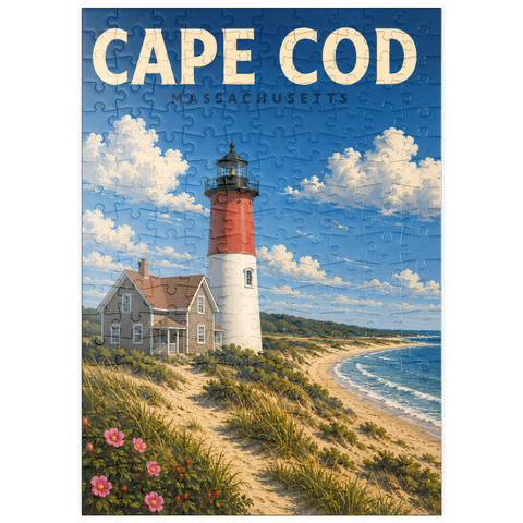 Darstellung des Puzzle Motivs Cape Cod – Nauset Light, Massachusetts puzzleplate Cape Cod – Nauset Light, Massachusetts 200 Puzzle