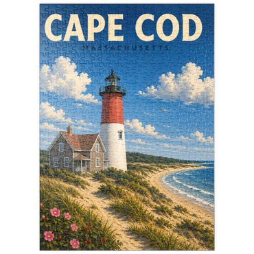 Darstellung des Puzzle Motivs puzzleplate Cape Cod – Nauset Light, Massachusetts 500 Puzzle