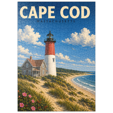 Darstellung des Puzzle Motivs Cape Cod – Nauset Light, Massachusetts puzzleplate Cape Cod – Nauset Light, Massachusetts 500 Puzzle