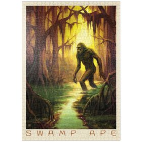 Darstellung des Puzzle Motivs Legends Of The National Parks: Swamp Ape Sighting - Puzzleteile: 1000