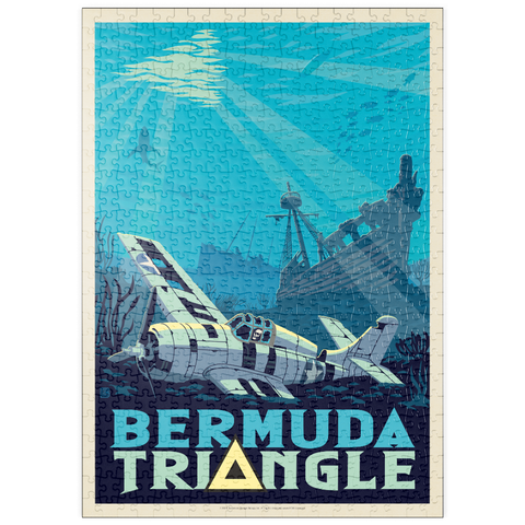 Darstellung des Puzzle Motivs Das Rätsel um die Schiffswracks im Bermuda-Dreieck puzzleplate Bermuda Triangle Shipwreck Mystery 500 Puzzle
