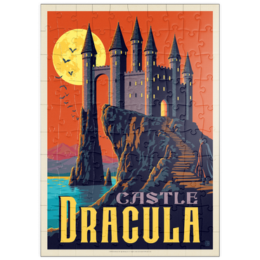 Darstellung des Puzzle Motivs puzzleplate Castle Dracula Moonlit Gothic Mystery 100 Puzzle