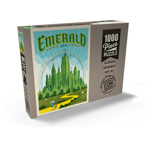 Darstellung des Puzzle Motivs Smaragdstadt (Das Land Oz) Emerald City (The Land of Oz) 1000 Puzzle Schachtel Ansicht2