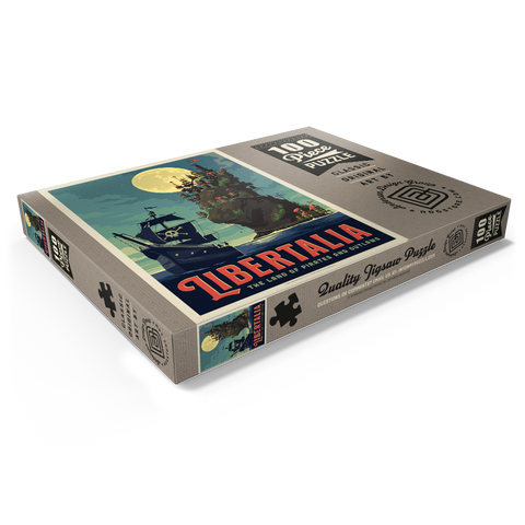 Darstellung des Puzzle Motivs Libertalia: Das Piratenparadies Libertalia: The Pirate Paradise 100 Puzzle Schachtel Ansicht1