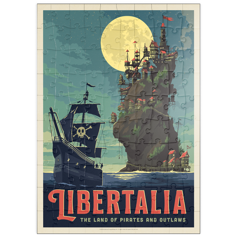 Darstellung des Puzzle Motivs Libertalia: Das Piratenparadies puzzleplate Libertalia: The Pirate Paradise 100 Puzzle