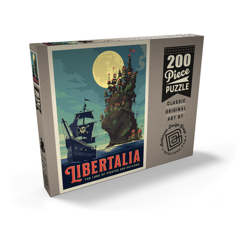Darstellung des Puzzle Motivs Libertalia: Das Piratenparadies Libertalia: The Pirate Paradise 200 Puzzle Schachtel Ansicht2