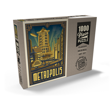 Darstellung des Puzzle Motivs Metropolis: Stadt der Zukunft Metropolis: City Of The Future 1000 Puzzle Schachtel Ansicht2