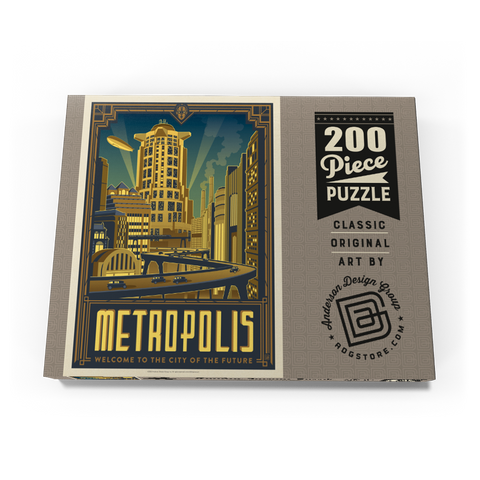 Darstellung des Puzzle Motivs Metropolis: Stadt der Zukunft Metropolis: City Of The Future 200 Puzzle Schachtel Ansicht3