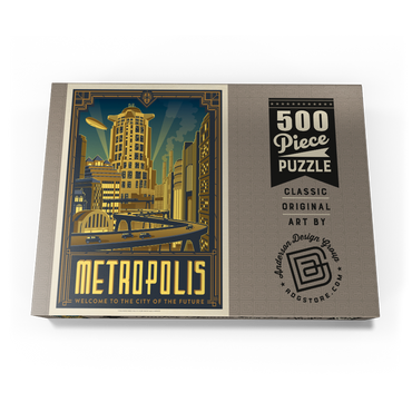 Darstellung des Puzzle Motivs Metropolis: City Of The Future 500 Puzzle Schachtel Ansicht3