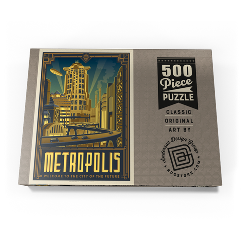 Darstellung des Puzzle Motivs Metropolis: Stadt der Zukunft Metropolis: City Of The Future 500 Puzzle Schachtel Ansicht3