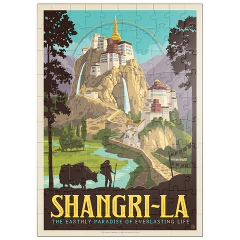 Darstellung des Puzzle Motivs Shangri-La – Bergparadies der Ruhe puzzleplate Shangri La Mountain Paradise Serenity 100 Puzzle