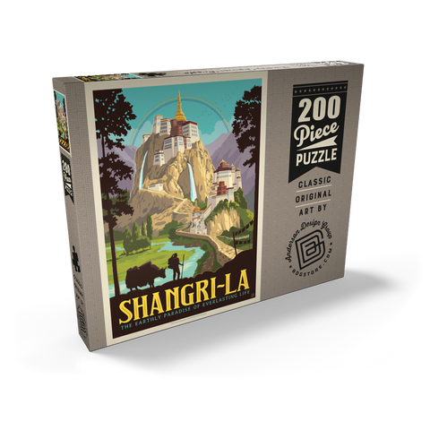 Darstellung des Puzzle Motivs Shangri-La – Bergparadies der Ruhe Shangri La Mountain Paradise Serenity 200 Puzzle Schachtel Ansicht2