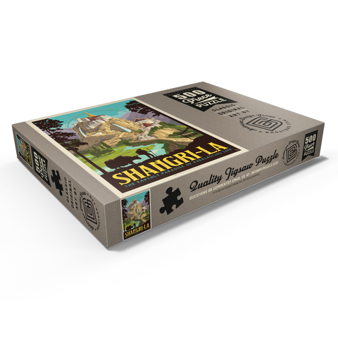 Darstellung des Puzzle Motivs Shangri-La – Bergparadies der Ruhe Shangri La Mountain Paradise Serenity 500 Puzzle Schachtel Ansicht1