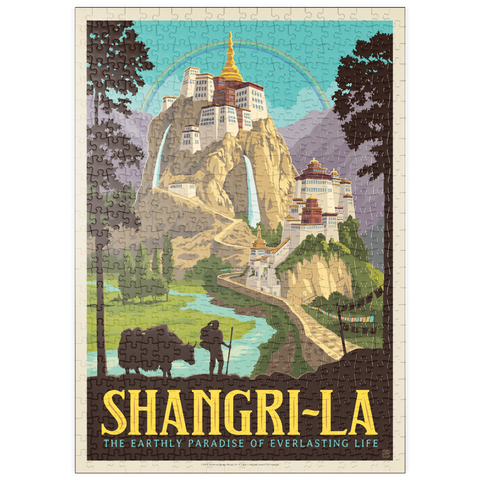 Darstellung des Puzzle Motivs Shangri-La – Bergparadies der Ruhe puzzleplate Shangri La Mountain Paradise Serenity 500 Puzzle