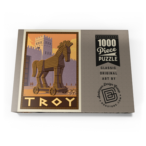 Darstellung des Puzzle Motivs Troja: Das Geschenk des Trojanischen Pferdes Troy: Gift Of The Trojan Horse 1000 Puzzle Schachtel Ansicht3