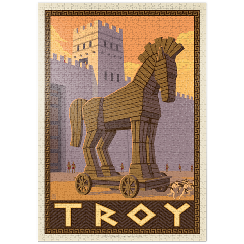 Darstellung des Puzzle Motivs Troja: Das Geschenk des Trojanischen Pferdes puzzleplate Troy: Gift Of The Trojan Horse 1000 Puzzle