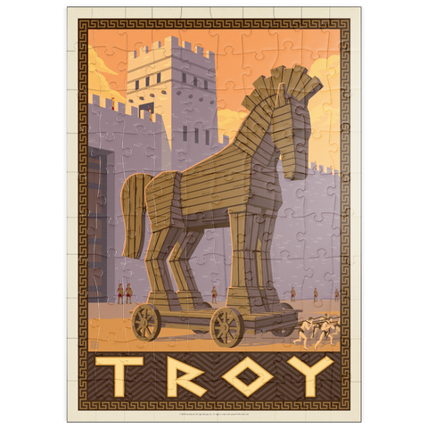 Darstellung des Puzzle Motivs Troja: Das Geschenk des Trojanischen Pferdes puzzleplate Troy: Gift Of The Trojan Horse 100 Puzzle