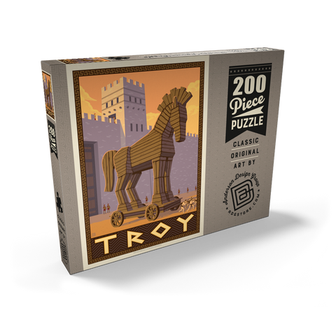 Darstellung des Puzzle Motivs Troja: Das Geschenk des Trojanischen Pferdes Troy: Gift Of The Trojan Horse 200 Puzzle Schachtel Ansicht2