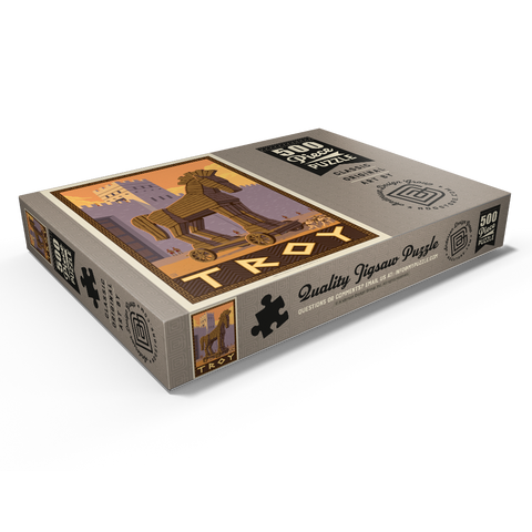 Darstellung des Puzzle Motivs Troja: Das Geschenk des Trojanischen Pferdes Troy: Gift Of The Trojan Horse 500 Puzzle Schachtel Ansicht1