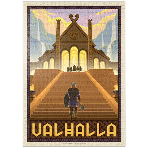 Darstellung des Puzzle Motivs Valhalla Viking Hall – Epischer Aufstieg puzzleplate Valhalla Viking Hall Epic Ascent 1000 Puzzle