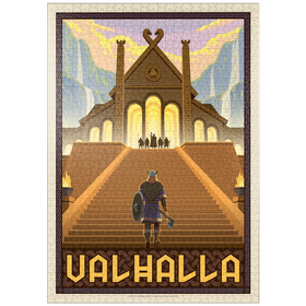 Darstellung des Puzzle Motivs Valhalla Viking Hall – Epischer Aufstieg - Puzzleteile: 1000