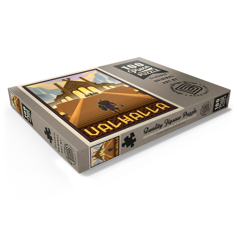 Darstellung des Puzzle Motivs Valhalla Viking Hall – Epischer Aufstieg Valhalla Viking Hall Epic Ascent 100 Puzzle Schachtel Ansicht1