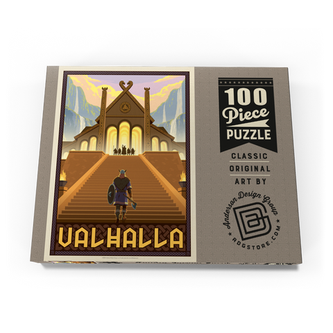 Darstellung des Puzzle Motivs Valhalla Viking Hall – Epischer Aufstieg Valhalla Viking Hall Epic Ascent 100 Puzzle Schachtel Ansicht3