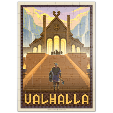 Darstellung des Puzzle Motivs puzzleplate Valhalla Viking Hall Epic Ascent 100 Puzzle