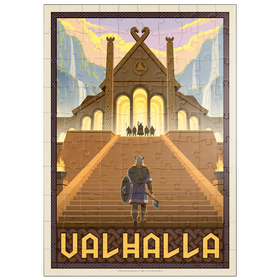 Darstellung des Puzzle Motivs Valhalla Viking Hall – Epischer Aufstieg - Puzzleteile: 100