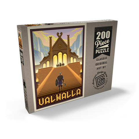 Darstellung des Puzzle Motivs Valhalla Viking Hall – Epischer Aufstieg Valhalla Viking Hall Epic Ascent 200 Puzzle Schachtel Ansicht2