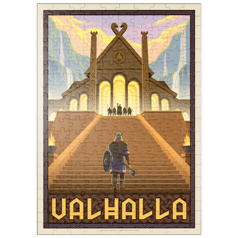 Darstellung des Puzzle Motivs Valhalla Viking Hall – Epischer Aufstieg puzzleplate Valhalla Viking Hall Epic Ascent 200 Puzzle