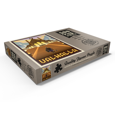 Darstellung des Puzzle Motivs Valhalla Viking Hall – Epischer Aufstieg Valhalla Viking Hall Epic Ascent 500 Puzzle Schachtel Ansicht1