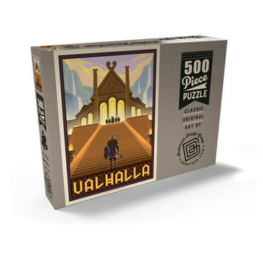 Darstellung des Puzzle Motivs Valhalla Viking Hall Epic Ascent 500 Puzzle Schachtel Ansicht2