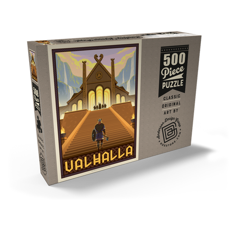 Darstellung des Puzzle Motivs Valhalla Viking Hall – Epischer Aufstieg Valhalla Viking Hall Epic Ascent 500 Puzzle Schachtel Ansicht2